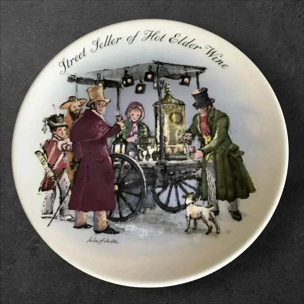 Wedgwood Collectors Plate 1986 Street Seller of Hot Elder Wine By John Finnie